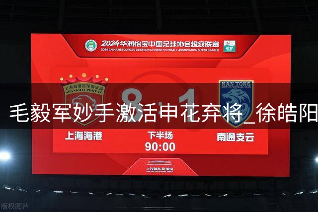 毛毅军妙手激活申花弃将 徐皓阳替补绝杀助球队逃离降级区